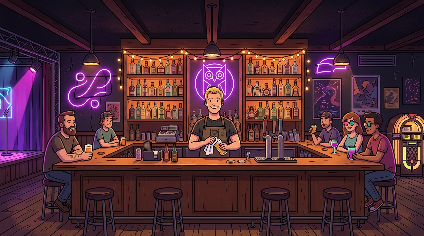 Bar na Rolmecie - Filip za barem